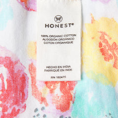 HonestBaby Rose Blossom jersey changing pad cover with soft, breathable surface.