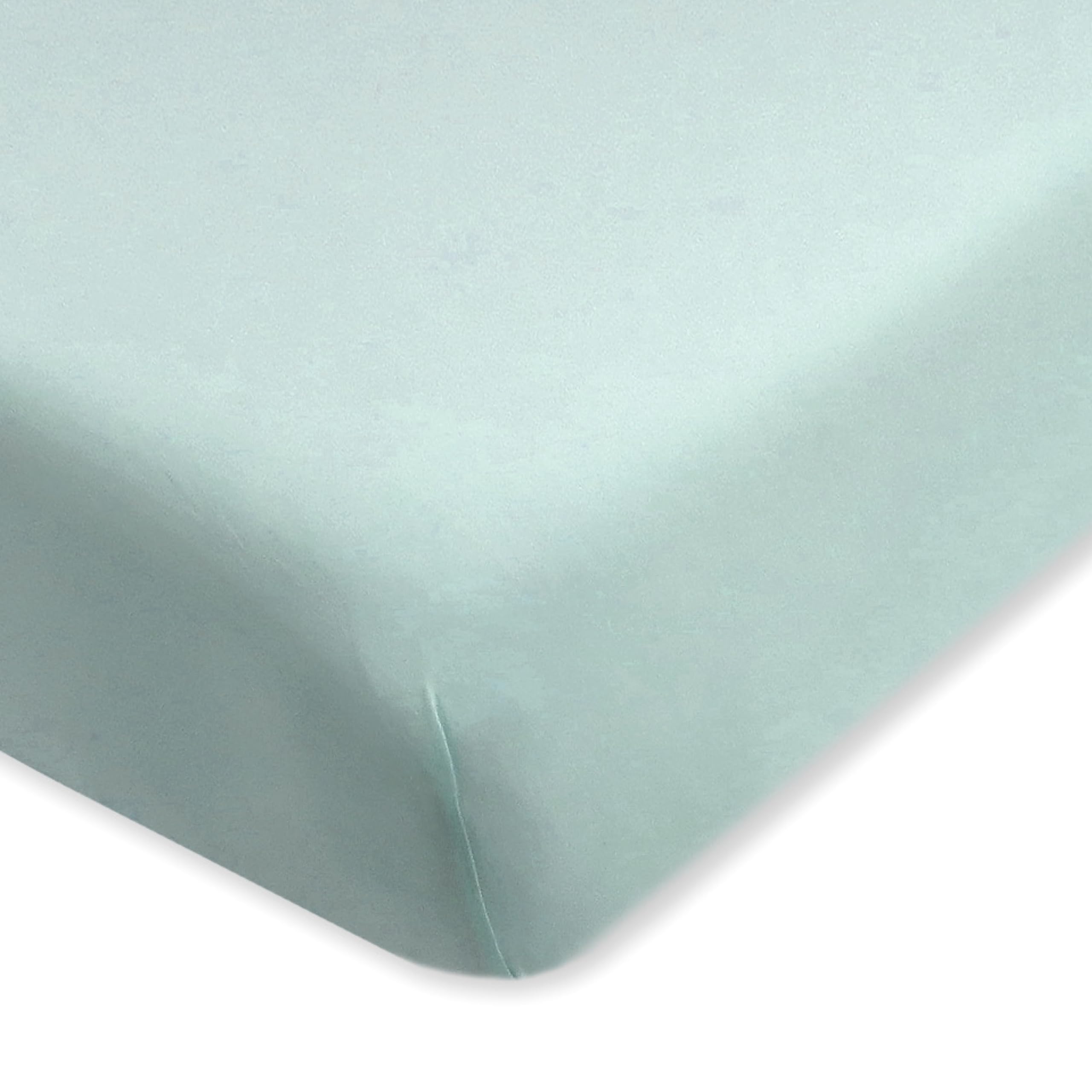 HonestBaby sage crib sheet flatlay shows soft, breathable organic cotton for comfortable naps.