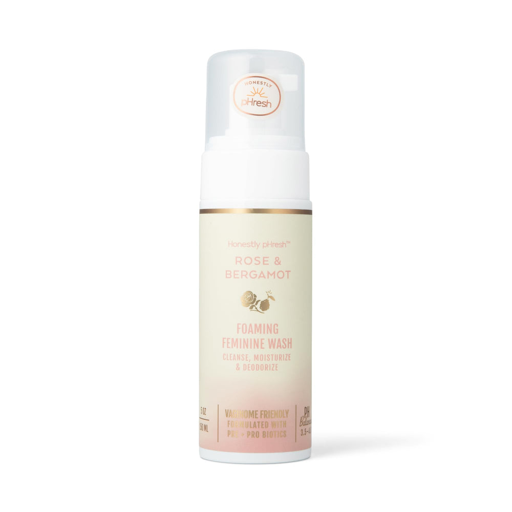 Honestly pHresh foaming feminine wash bottle for gentle, balanced cleansing