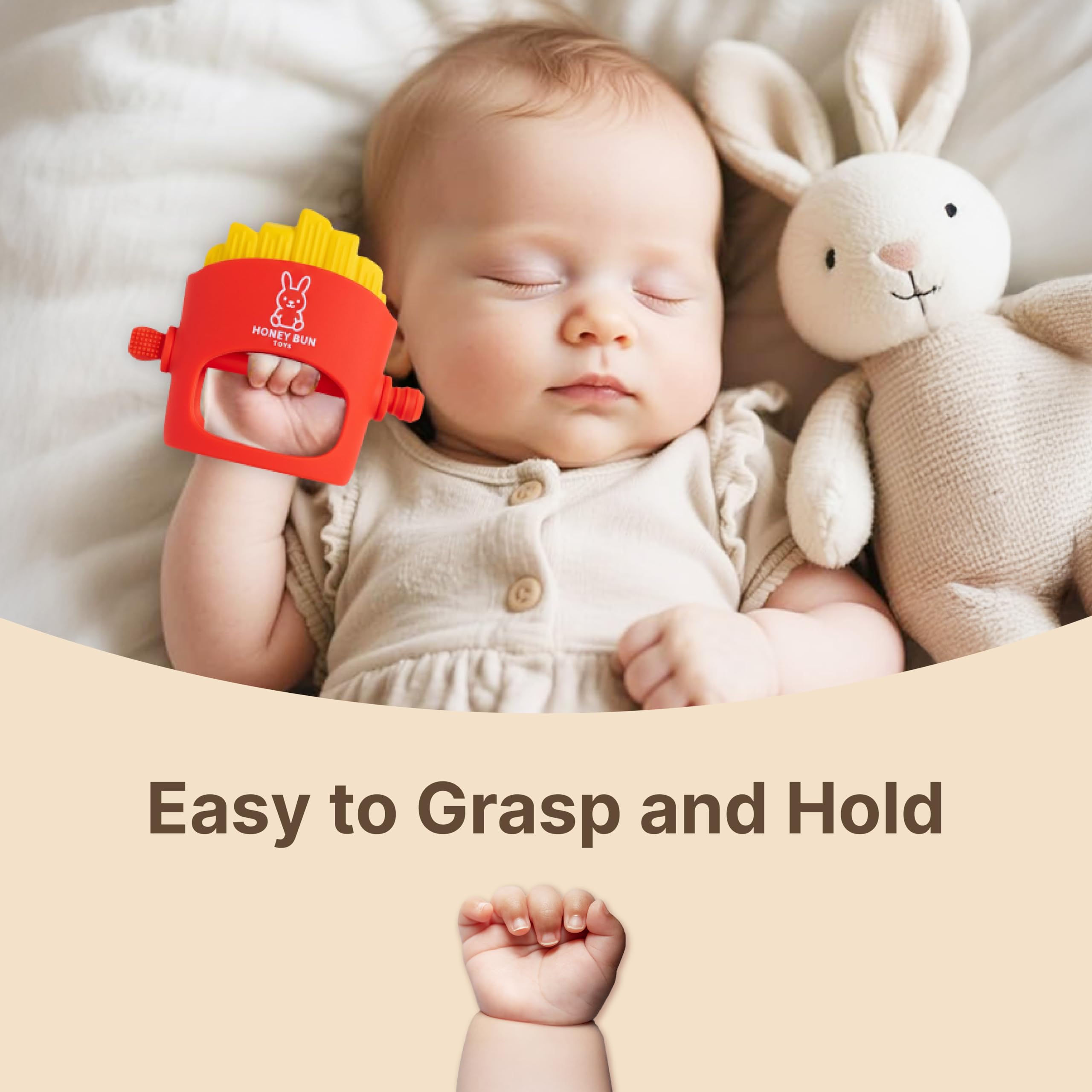 NomNom Fries teether colorful fries shape invites playful engagement for babies