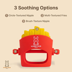 NomNom Fries teether texture-detail showcases multiple surfaces for sensory exploration