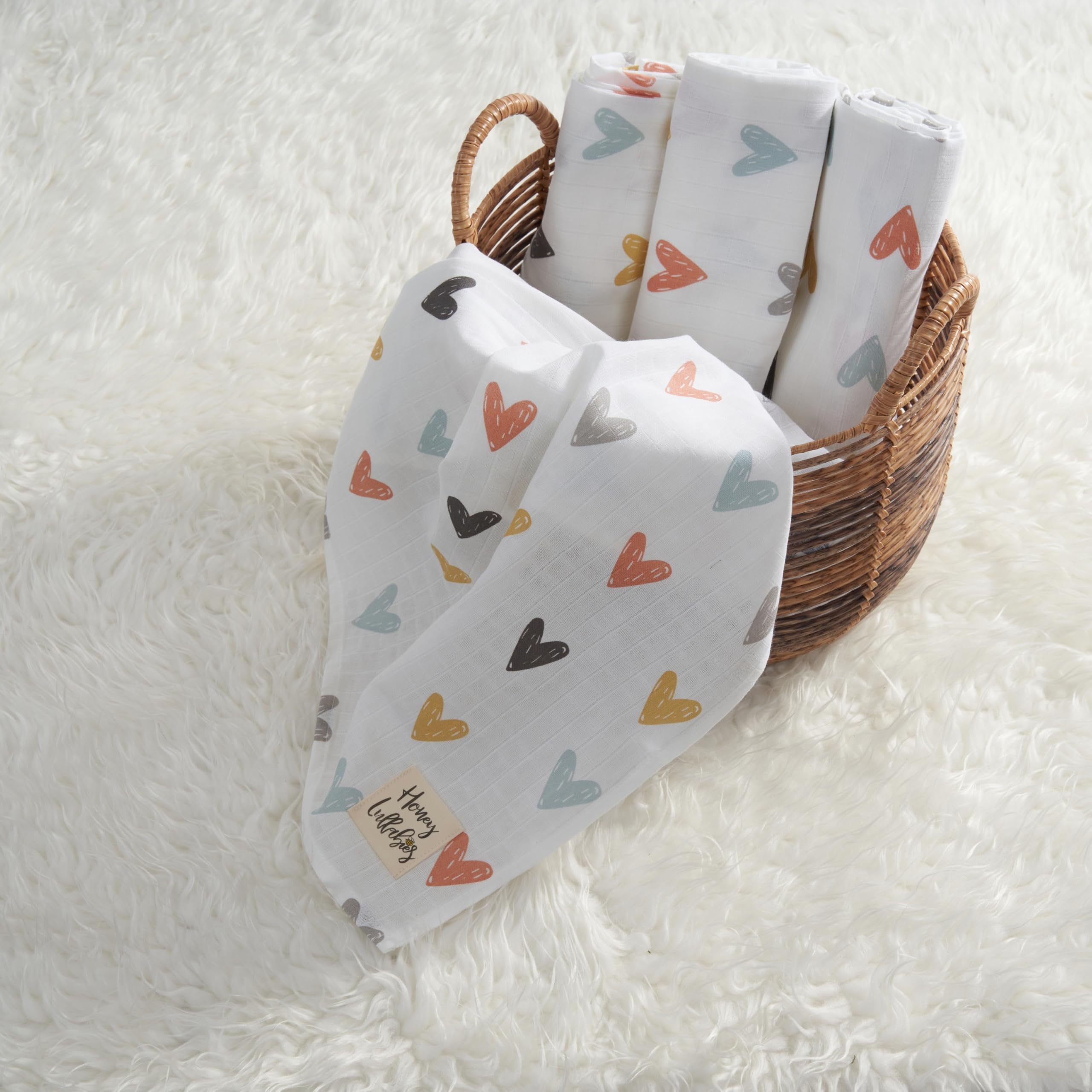 Honey Lullabies muslin blanket 38x34 crib-stroller fit for travel