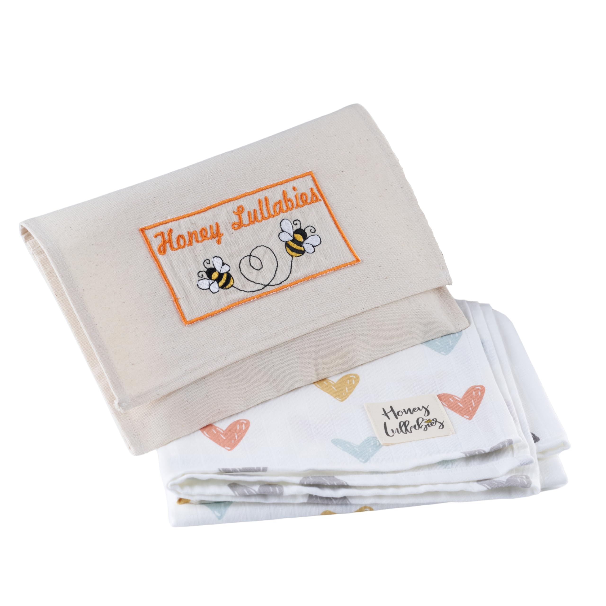 Honey Lullabies muslin blanket natural cotton bag packaged for gifting