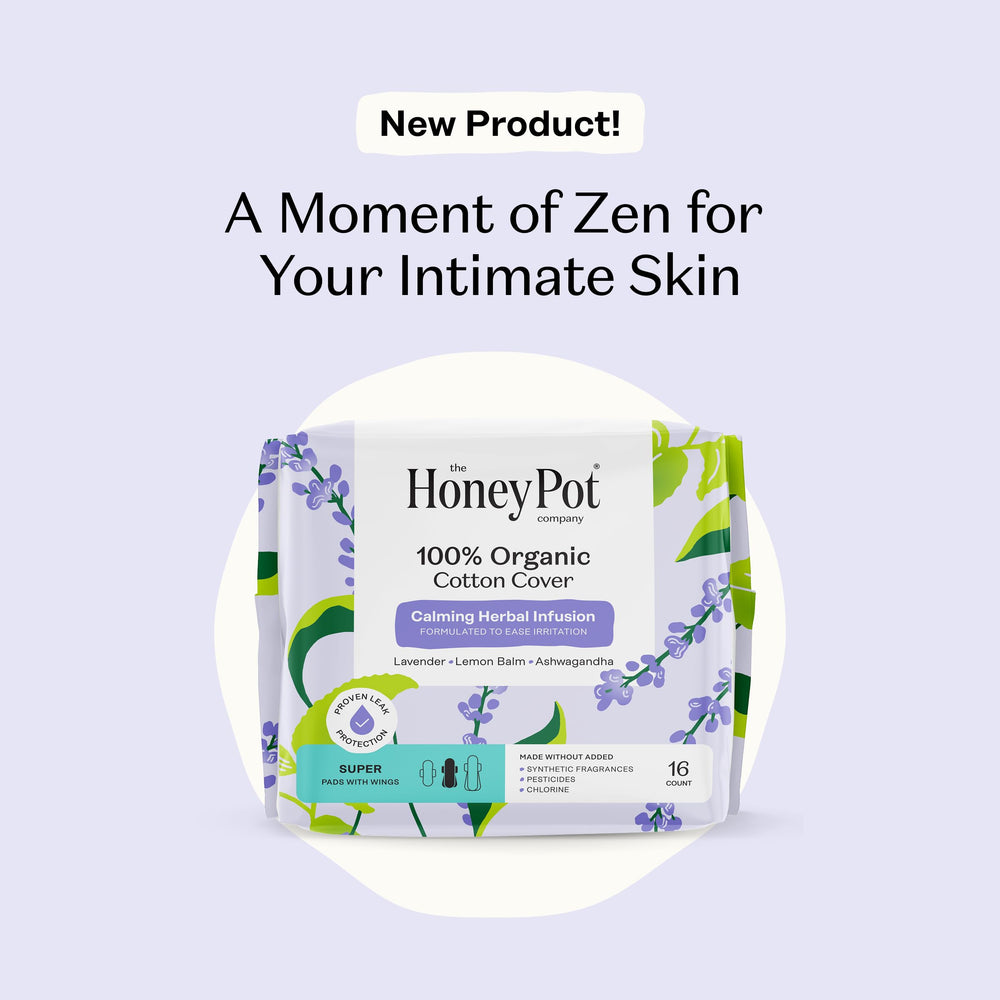 The Honey Pot ultra-absorbent core locks in moisture for reliable protection.