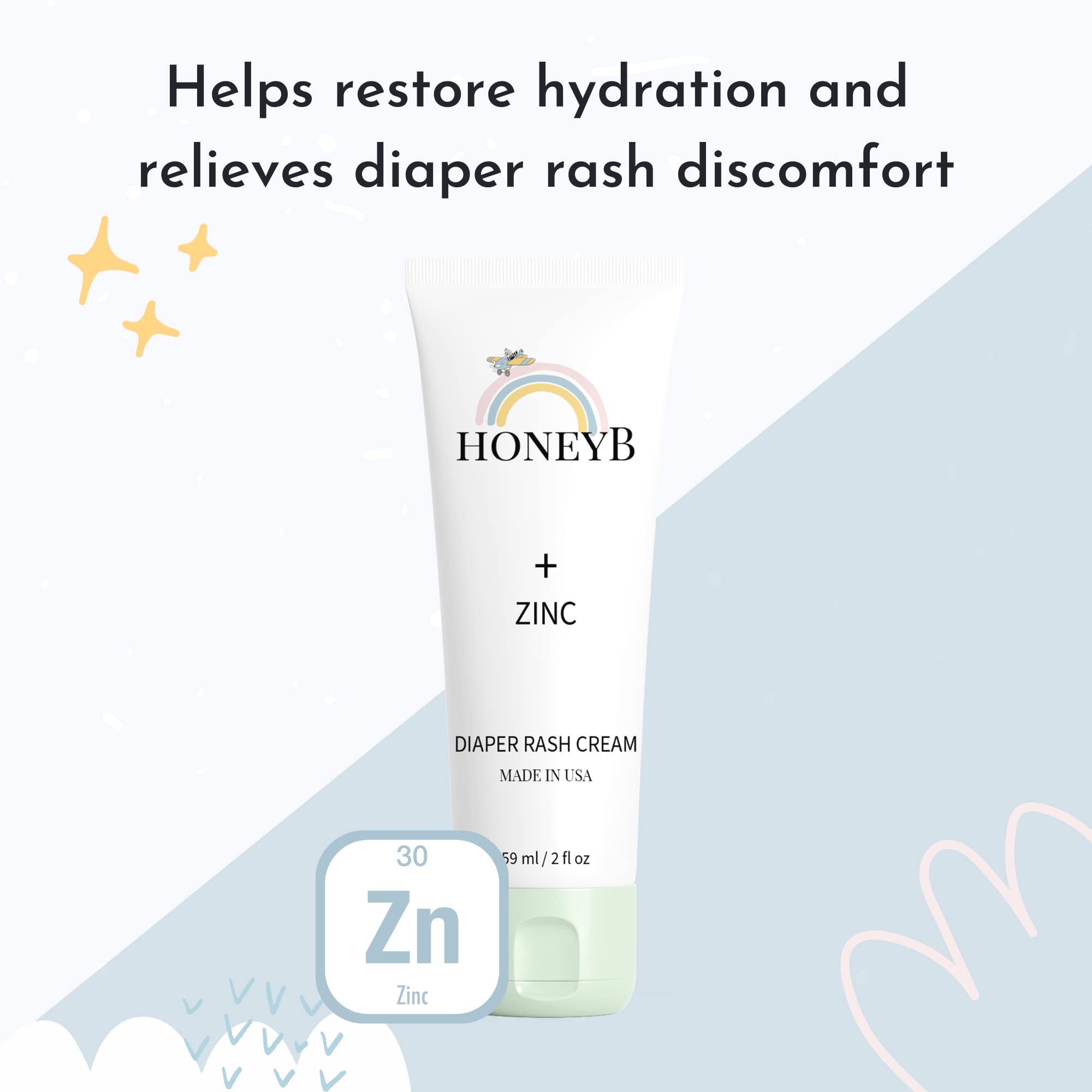 HoneyB Diaper Rash Cream dermatologist-approved seal on packaging
