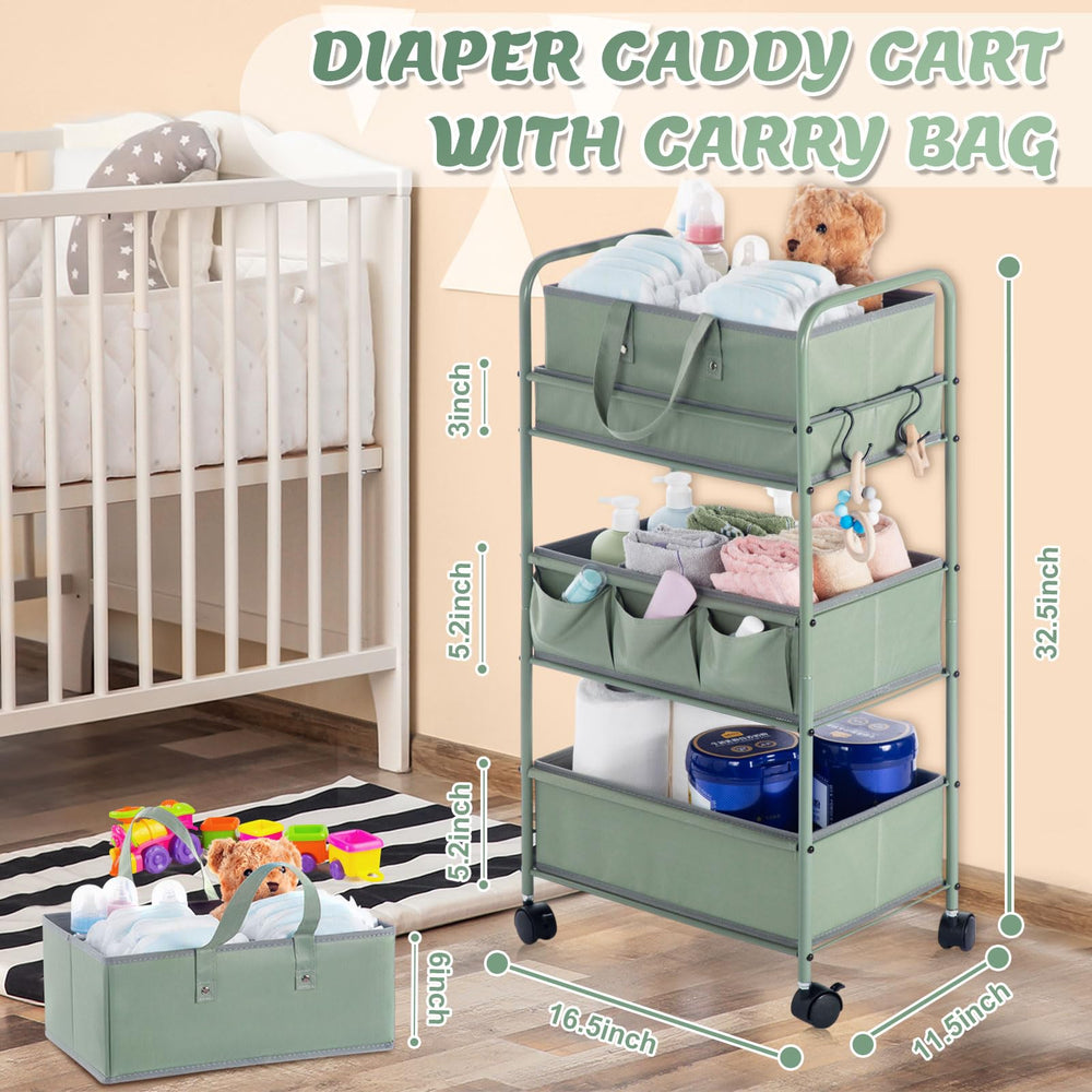 Honeydak 2in1 diaper caddy middle tier with divider for organized bottles and wipes