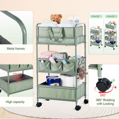 Honeydak 2in1 diaper caddy wheels rolling for easy room-to-room movement