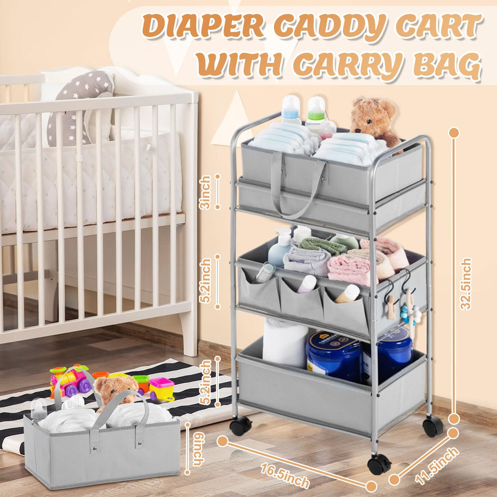 Honeydak middle tier with removable divider for bottles and wipes