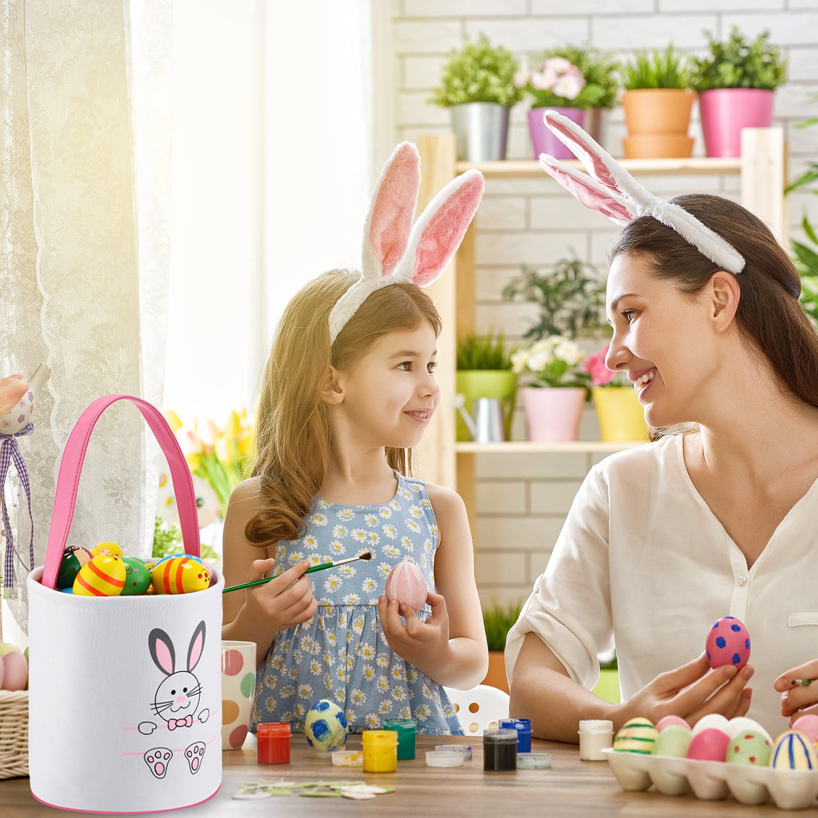 Honeydak bunny basket packaging shot demonstrates durable canvas construction