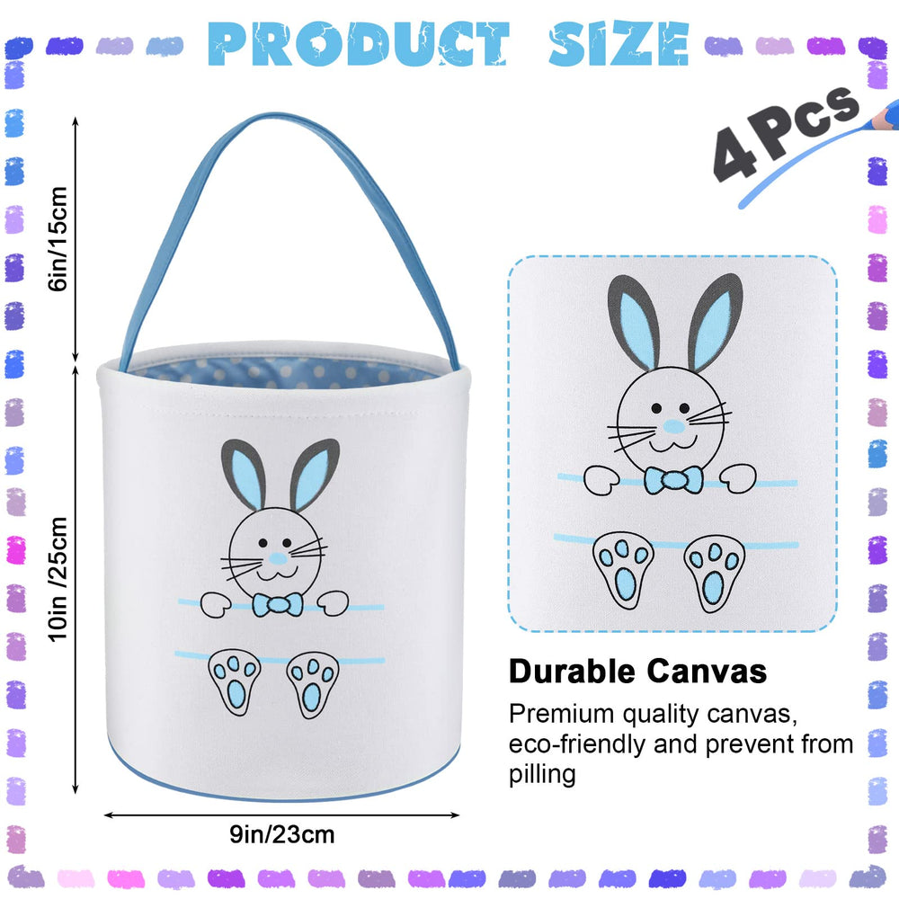 Honeydak Easter bunny basket pink side view, soft canvas for kid-friendly carry