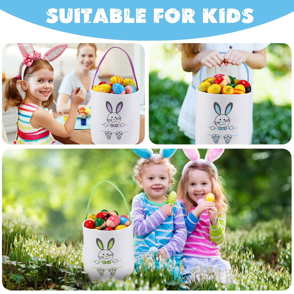 Honeydak Easter bunny basket purple front view, colorful party-ready decor