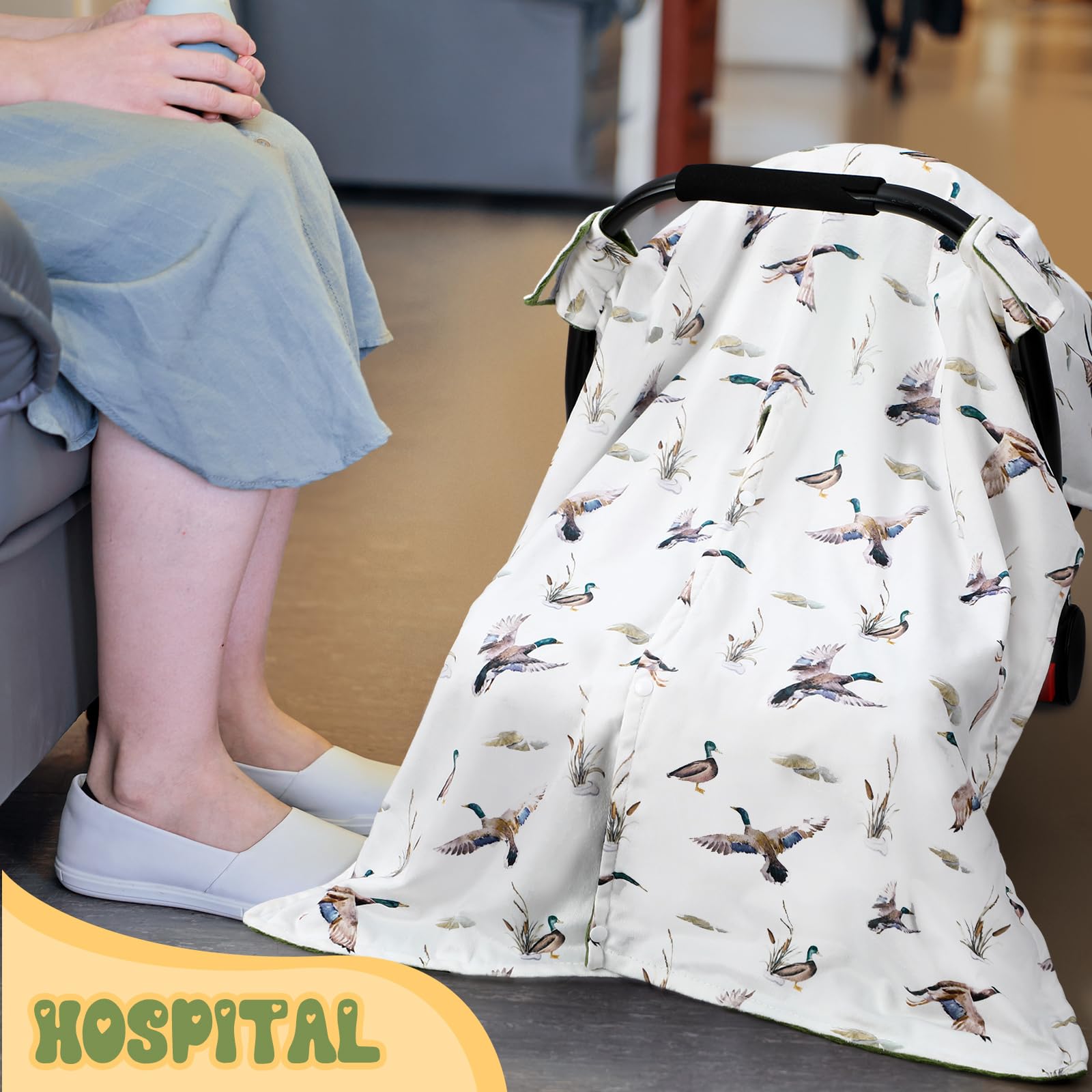 Honeydak Mallard Duck car seat cover makes a thoughtful baby gift