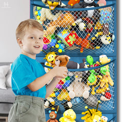 Honeyera four metal hooks securely hold plush toys in a compact space