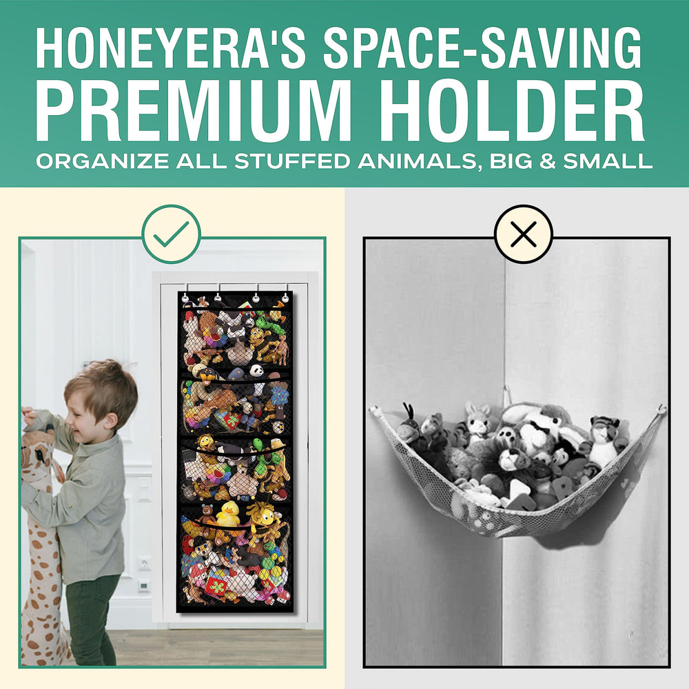 Honeyera mesh pockets promote air flow to keep stuffed animals fresh.
