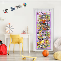 Honeyera Plush Storage on door stores toys with breathable mesh pockets.