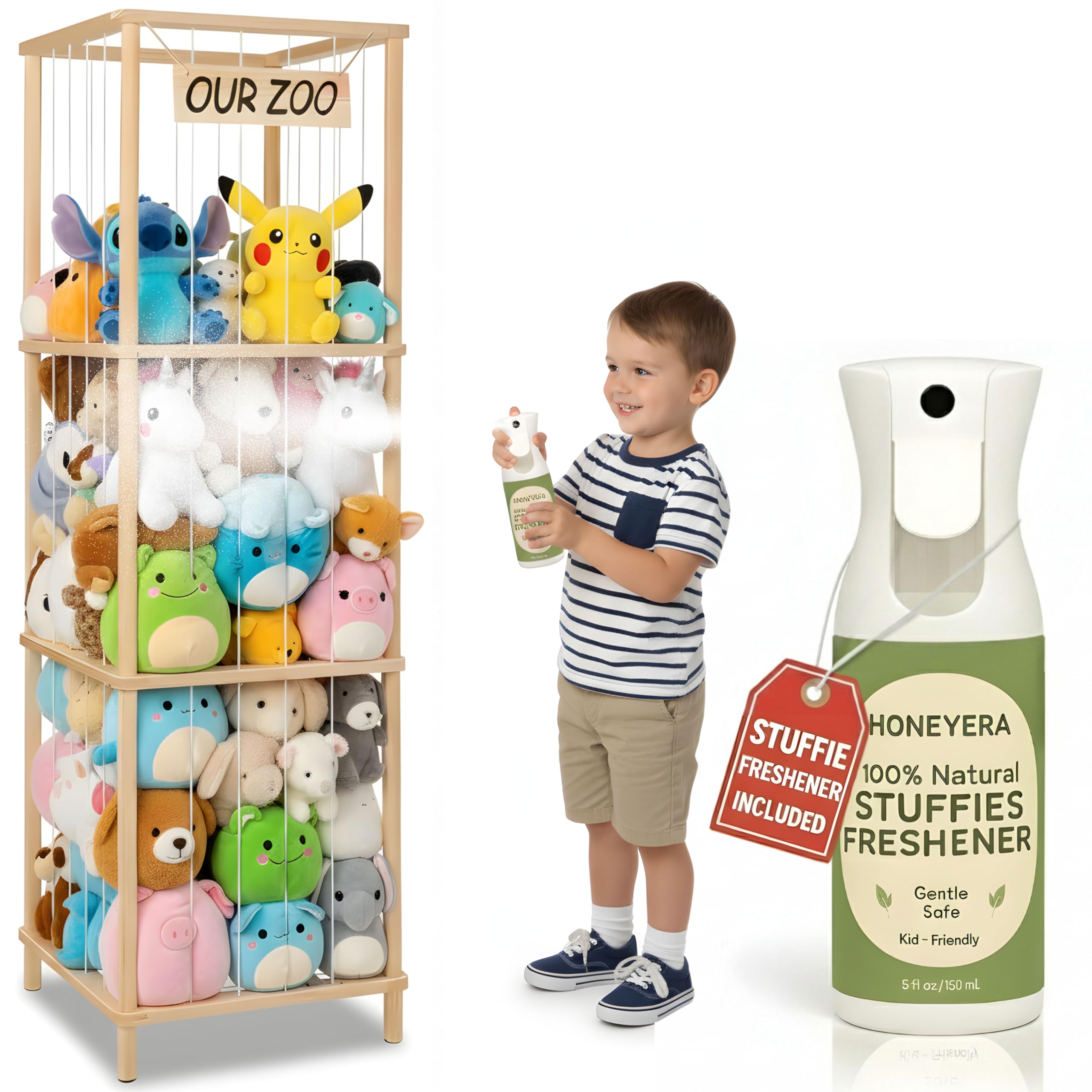 Honeyera stuffed animal storage in a cozy nursery keeps plushies organized and easy to reach.