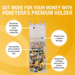 Honeyera storage with breathable mesh pockets keeps stuffies fresh