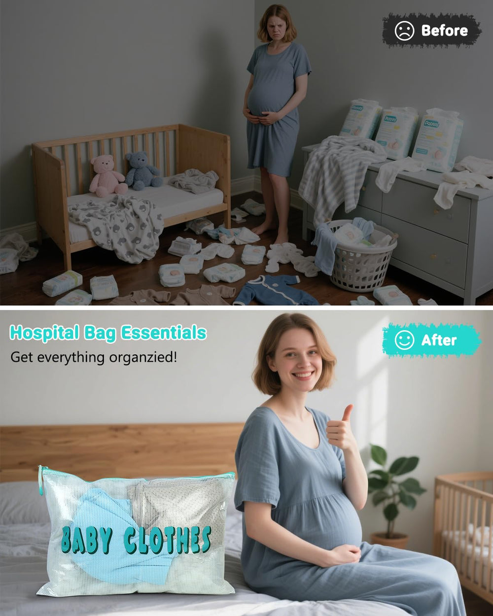 HONGJIEYUAN medium organizer for diapers and wipes—easy changes.