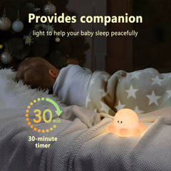 Hongjieyuan octopus pink night light, USB-C charge, long-lasting battery for portable nursery use.