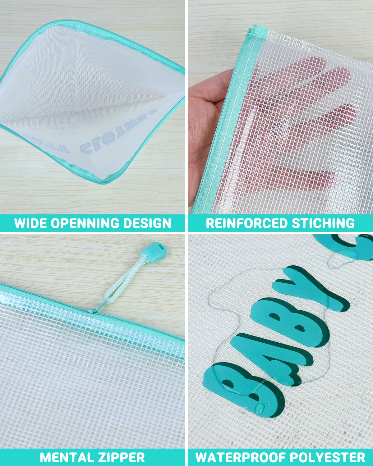 HONGJIEYUAN transparent design pouch—find contents fast.