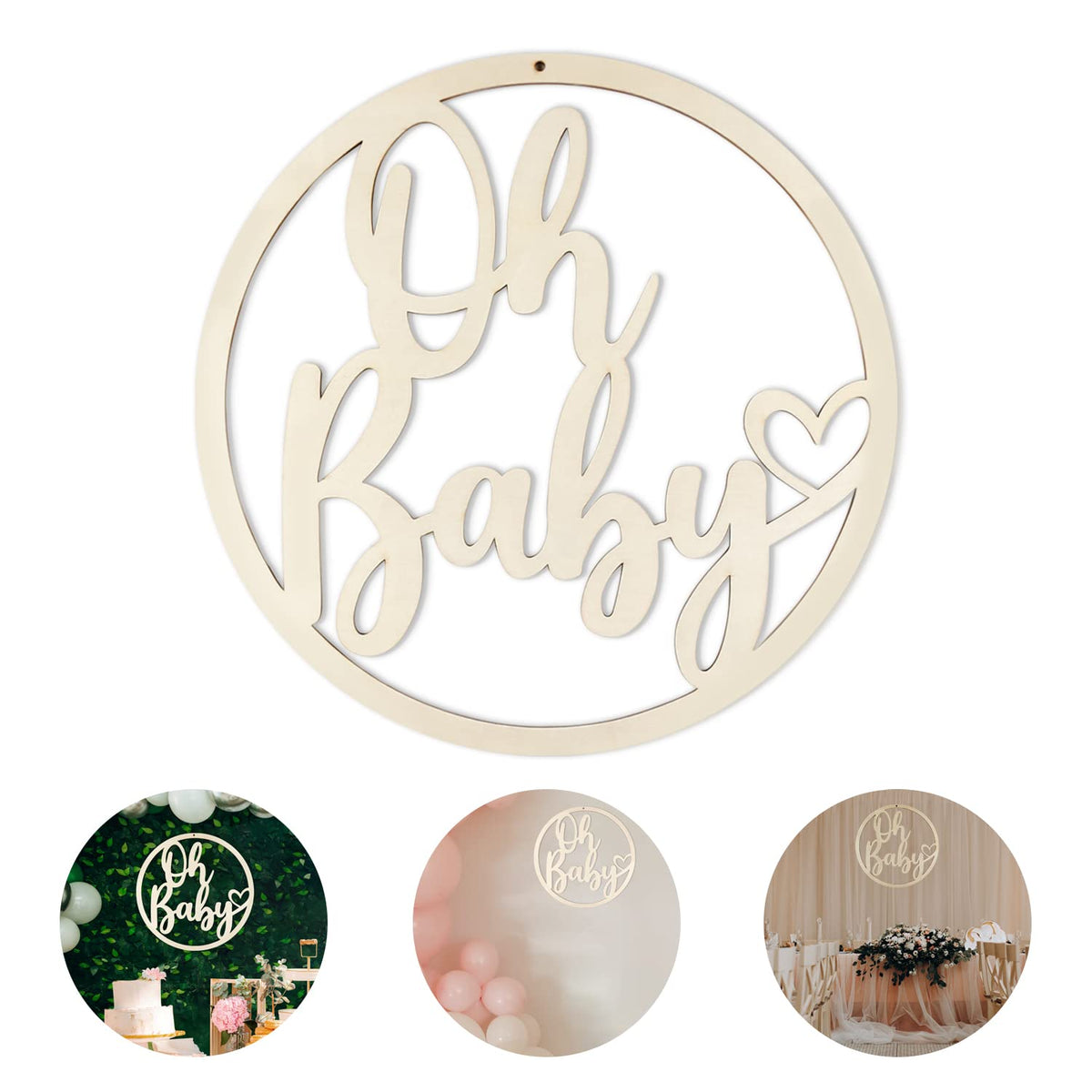 Hongma Oh Baby Sign 14-inch backdrop for baby showers and photos.