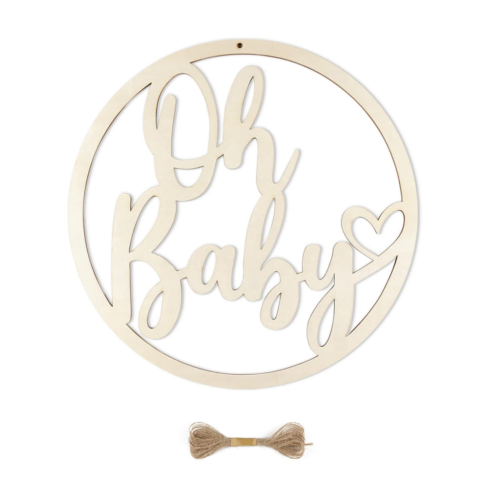 Hongma Oh Baby Sign—wooden decor perfect for gender reveal parties.
