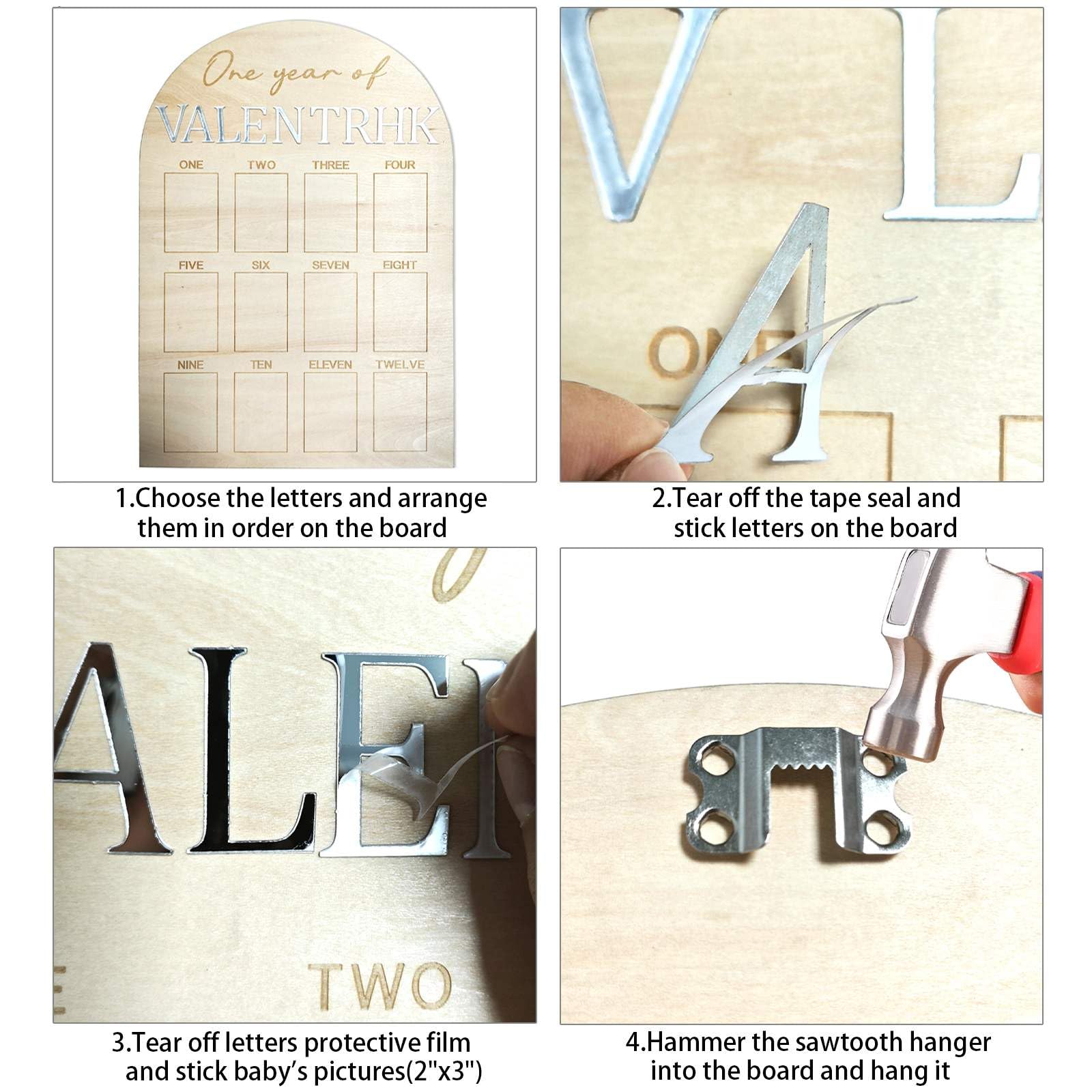 Hongpar acrylic mirror letters add a reflective decorative touch.
