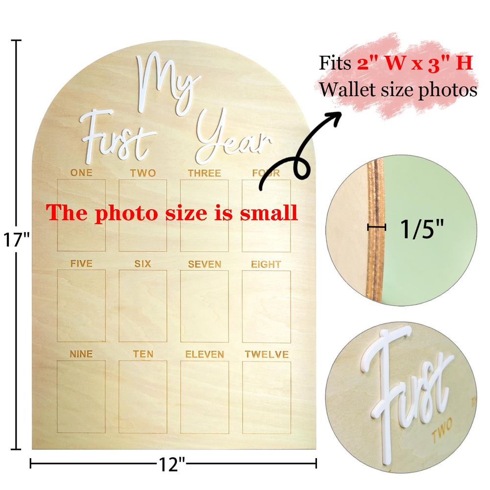 Hongpar milestone frame twelve months layout showcases baby growth in neutral decor