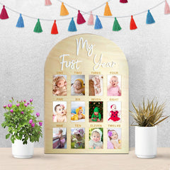 Hongpar neutral milestone board in a nursery blends with existing decor