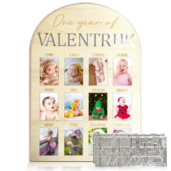 Hongpar one-year milestone board shows 12 months of baby growth for an heirloom keepsake.