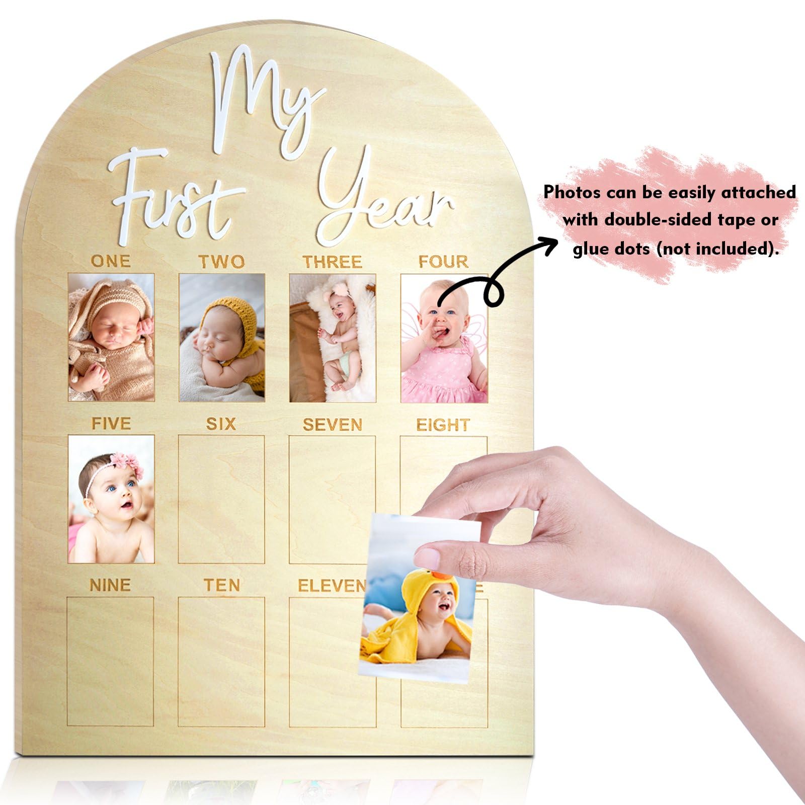 Hongpar wood and acrylic sign closeup highlights engraved pattern and premium finish