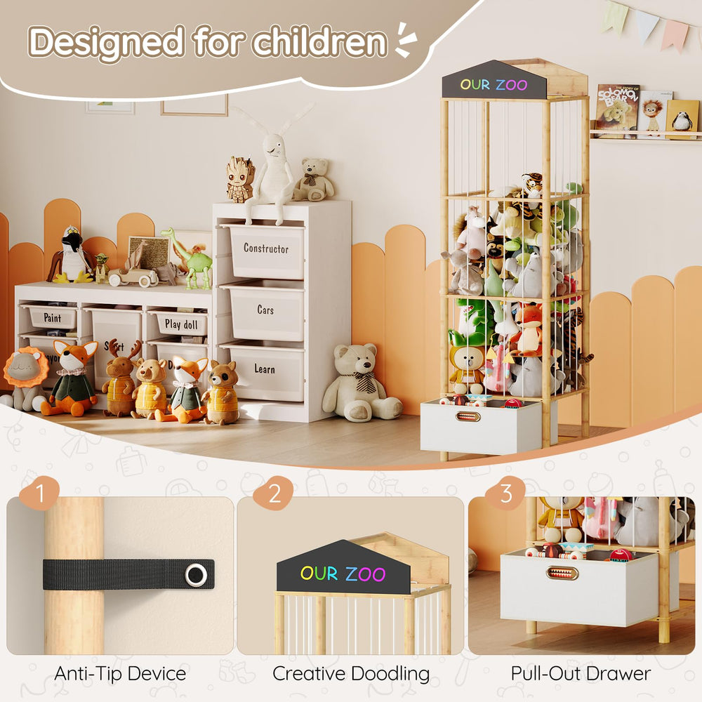 HOOBRO DIY chalkboard surface encourages creative drawing and labeling during play.