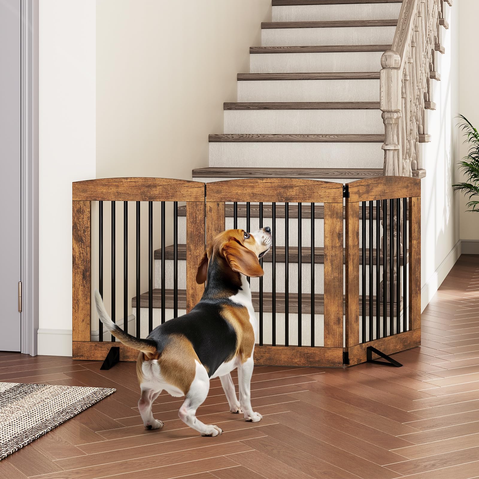 HOOBRO dog gate base supports provide stability for busy homes