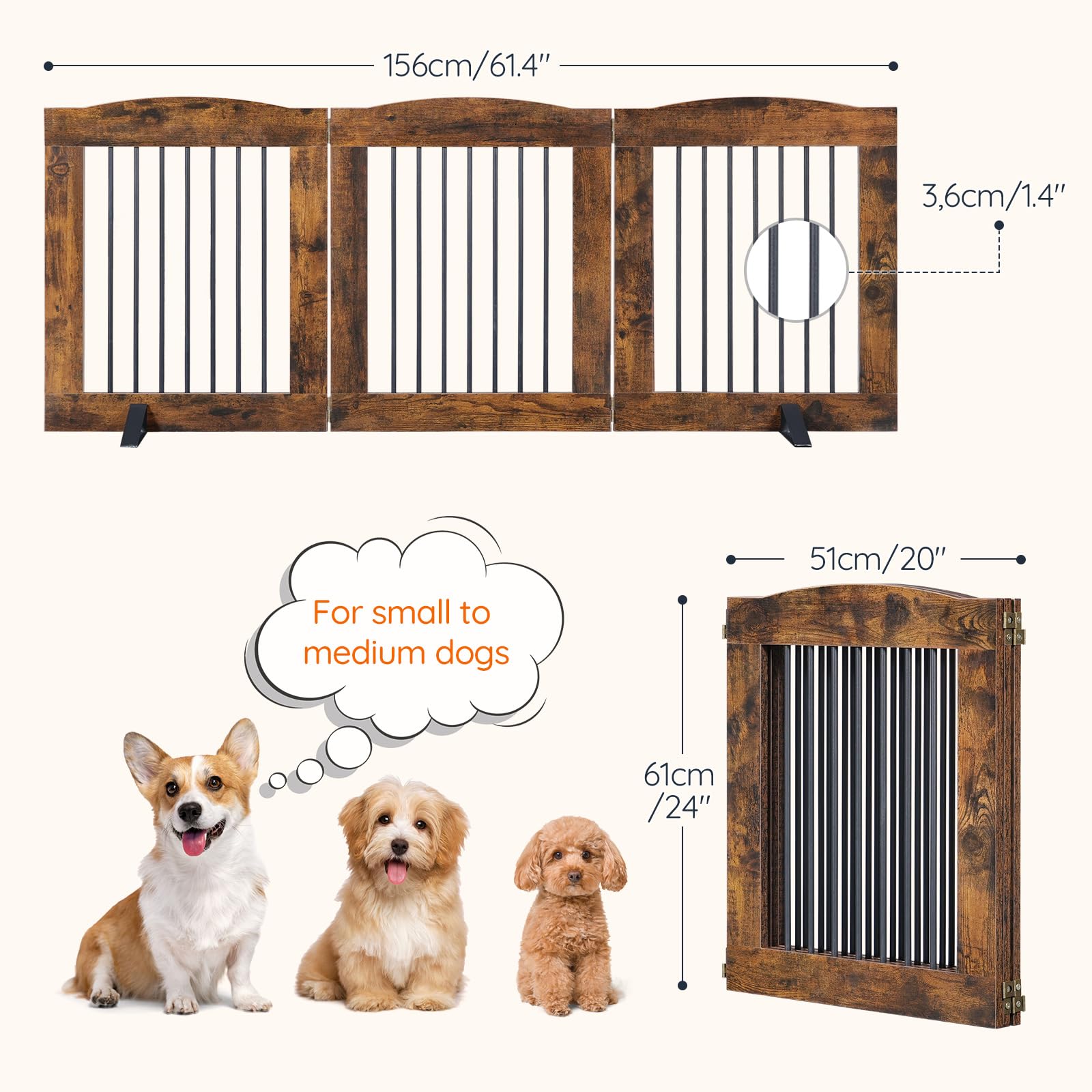 HOOBRO freestanding pet gate for versatile rooms
