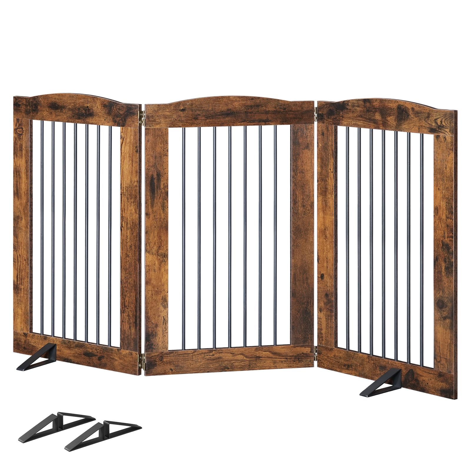 HOOBRO indoor dog gate with 3 panels for doorways and wide openings