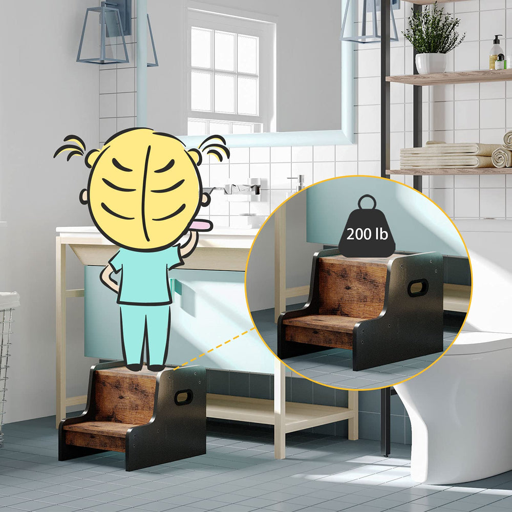 HOOBRO kids potty training stool with handles encourages independent routines.
