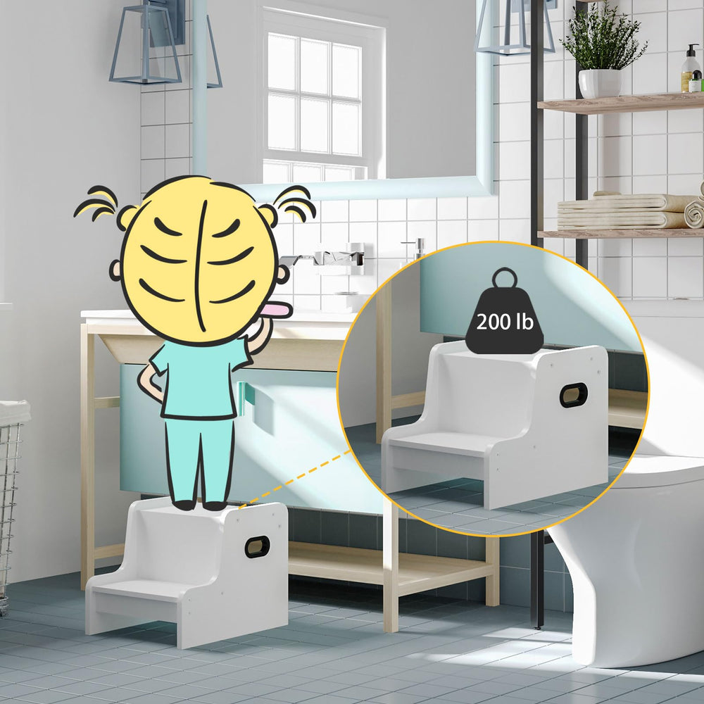 HOOBRO step stool with handles aiding safe reach for toddlers.