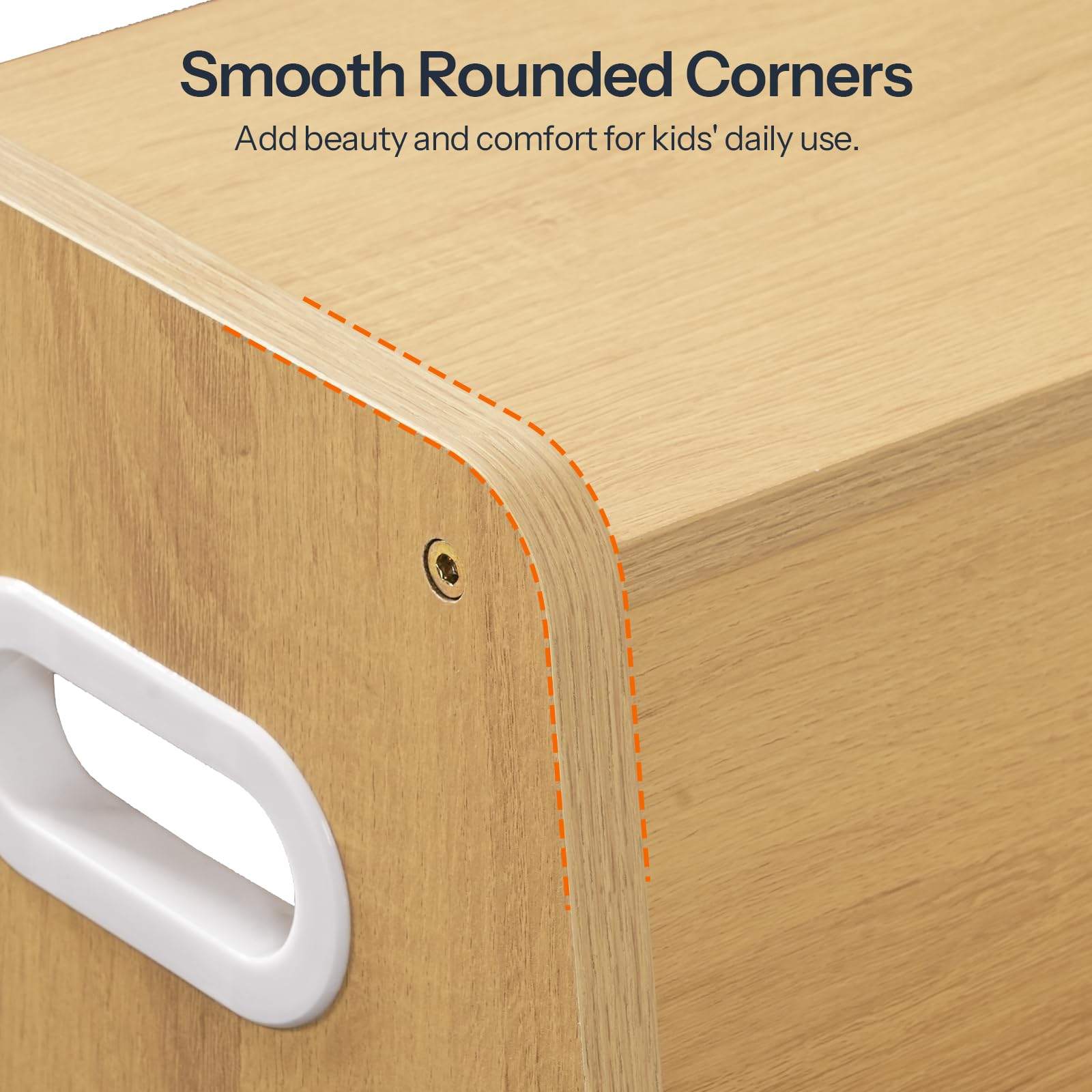 Portable HOOBRO kids stool being moved between rooms