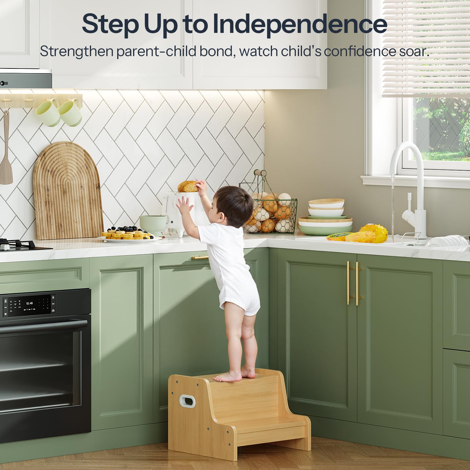 HOOBRO Step Stool in bathroom use for sinks and routine tasks