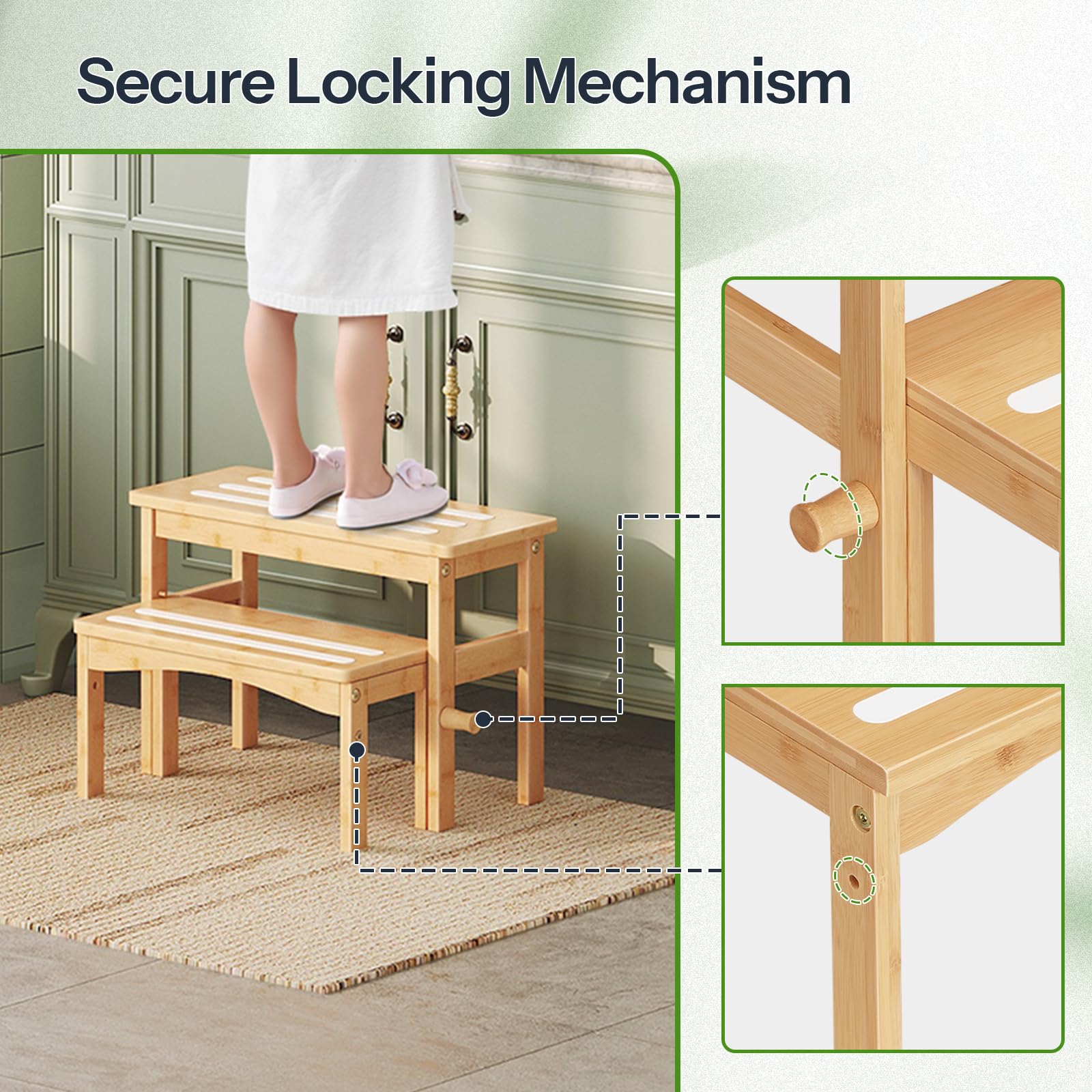 HOOBRO bamboo finish adds natural warmth to bathroom or kitchen.