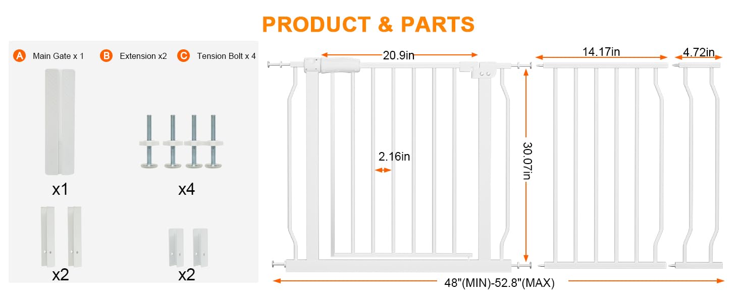 hooen baby gate with double-lock system for added child safety