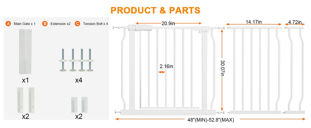 hooen baby gate with double-lock system for added child safety