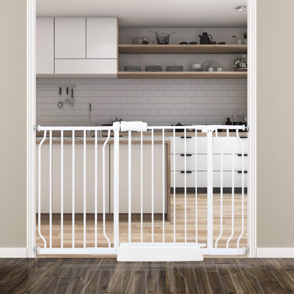 hooen extra wide baby gate with extensions for 48-53 inch openings