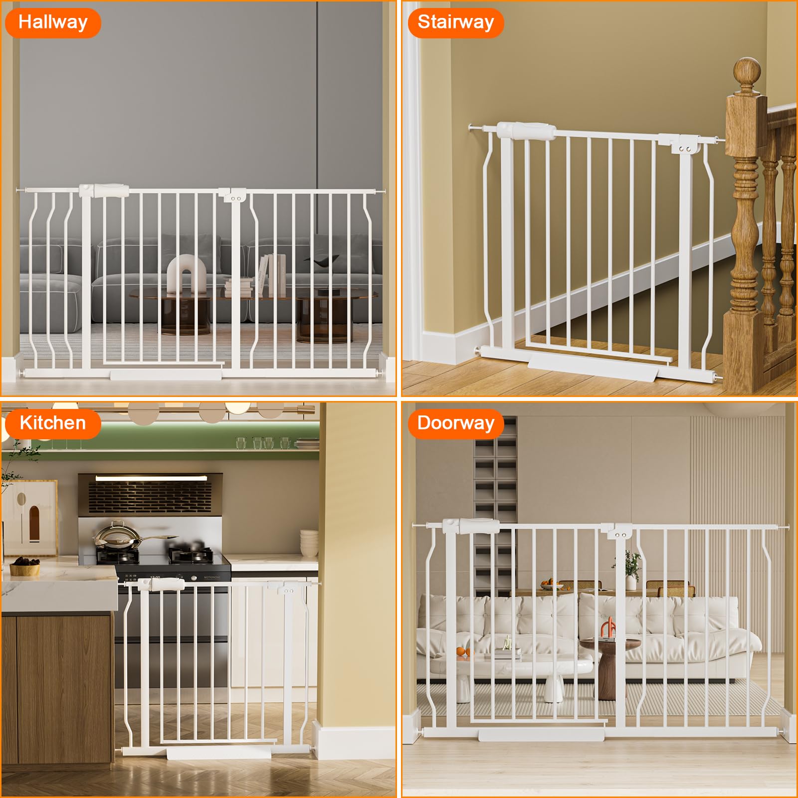 hooen walk-through gate in doorway convenient for parents carrying a baby