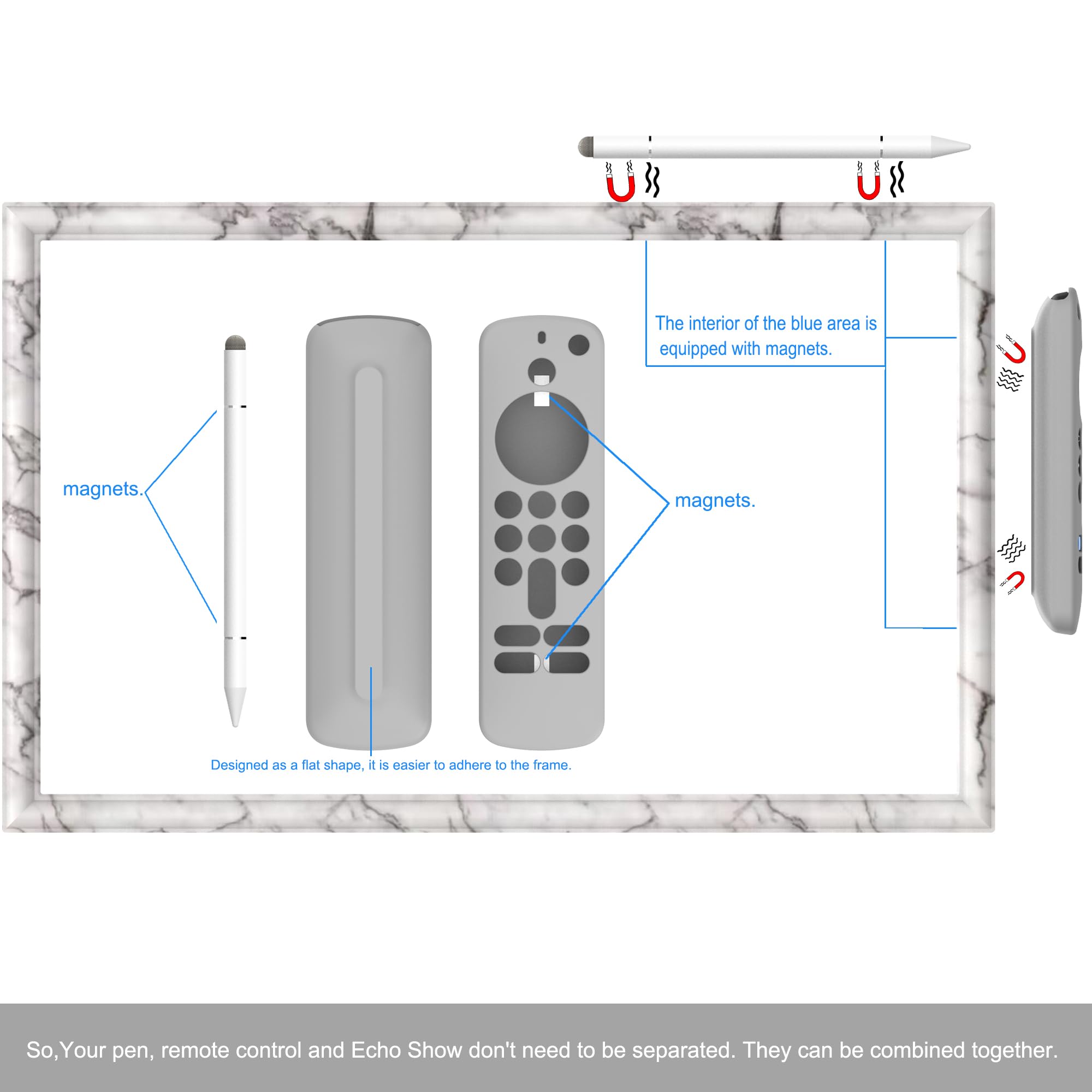 HOOKMEMO magnetic remote cover keeps the remote easily reachable.