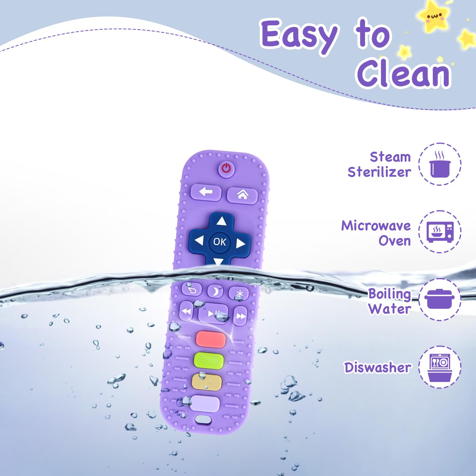 Hooku baby teether is dishwasher safe and easy to clean