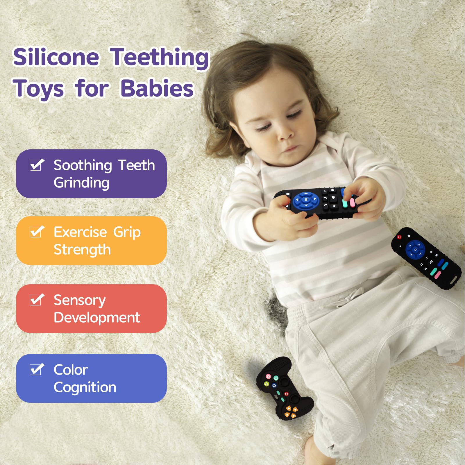 Hooku gum massage teether textures designed for gentle relief during teething.