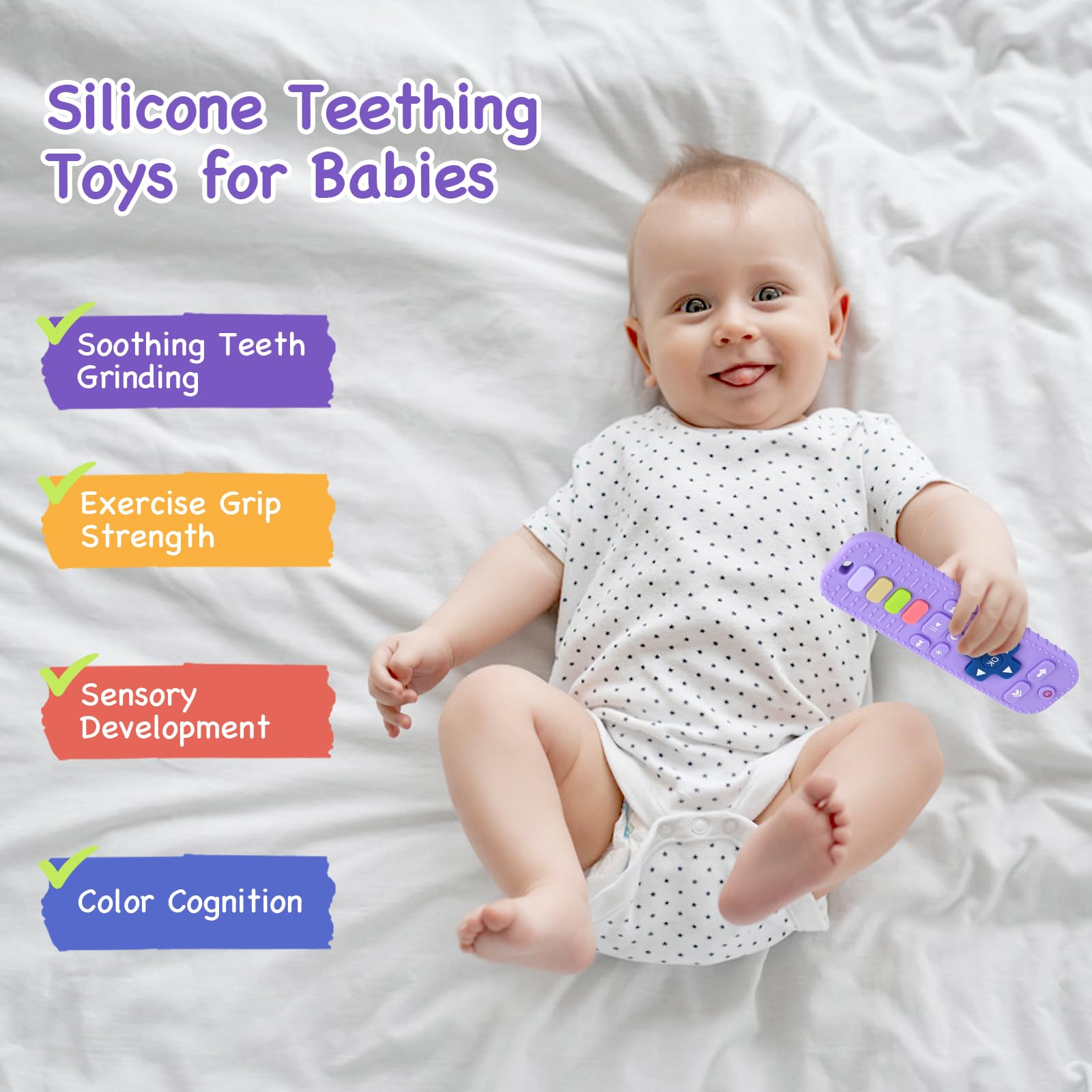 Hooku remote teether designed for easy grip by tiny hands