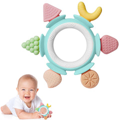 Hooku silicone teether fruit shape calms gums and sparks curiosity.