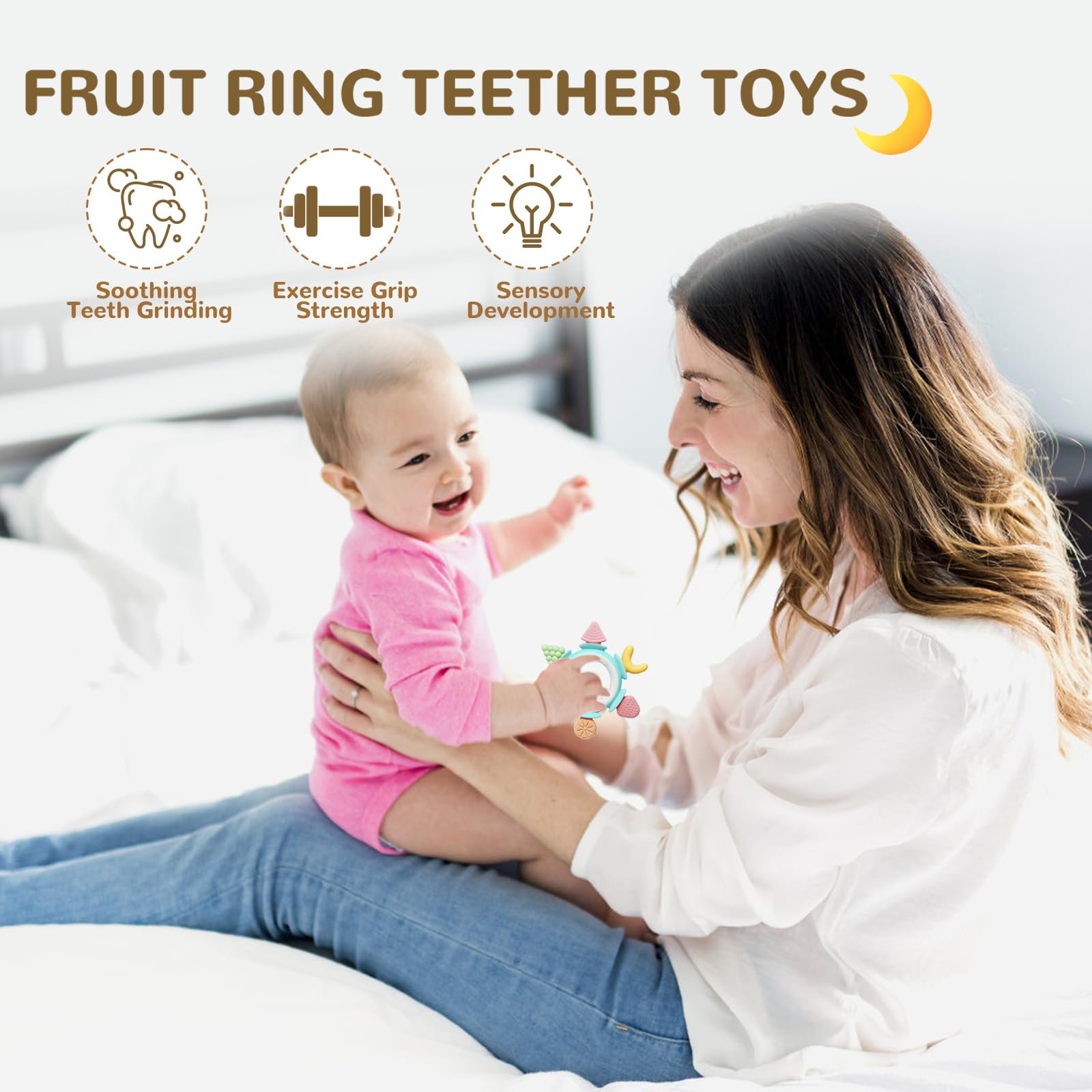 Hooku teething rings BPA-free and easy to clean in the dishwasher.
